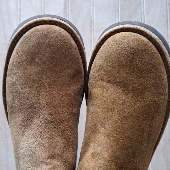 UGG Abree 1016548 Mini Sheepskin Chestnut Suede Side Zip Ankle Boots - Picture 13 of 13